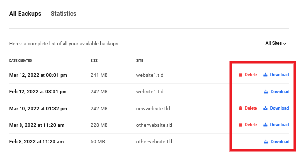 The Hub - Backup management dashboard.