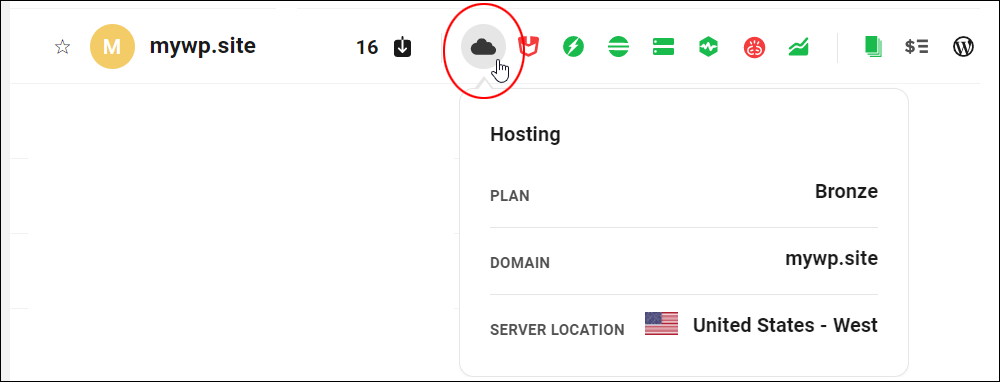 WPMU DEV: The Hub - My Sites - Hosting menu