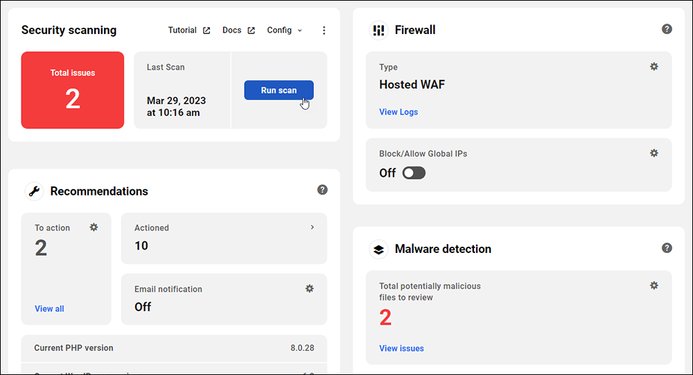 WPMU DEV: The Hub - Security Scanning