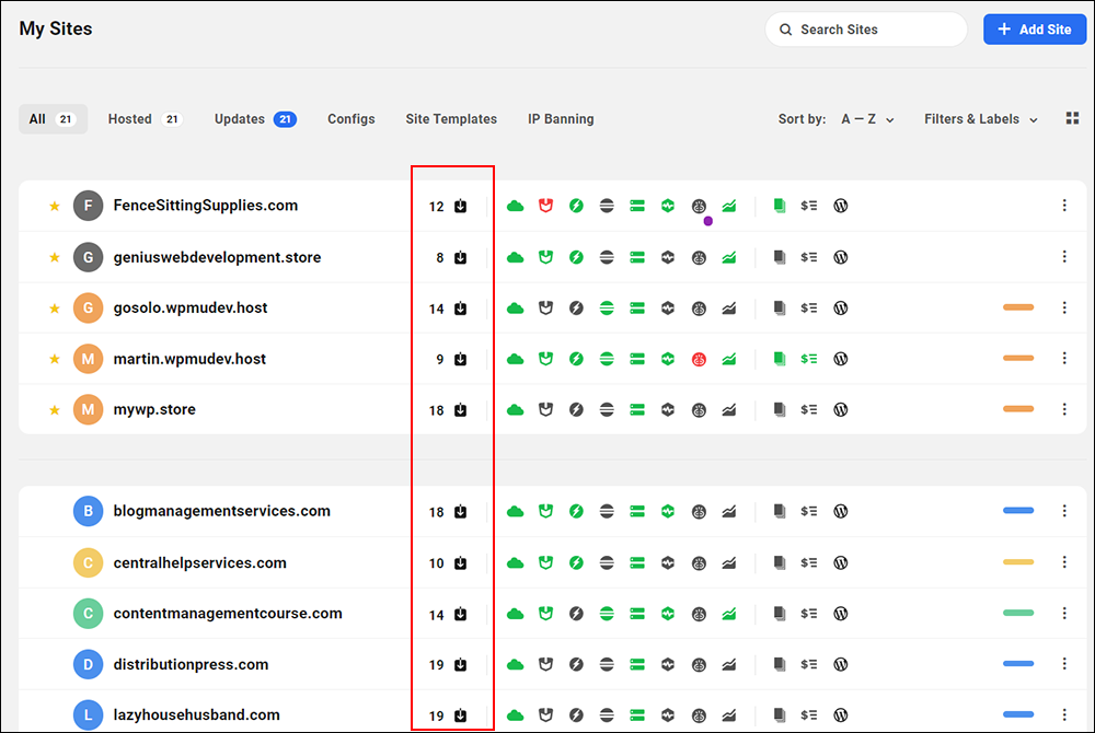 The Hub - Update notifications.