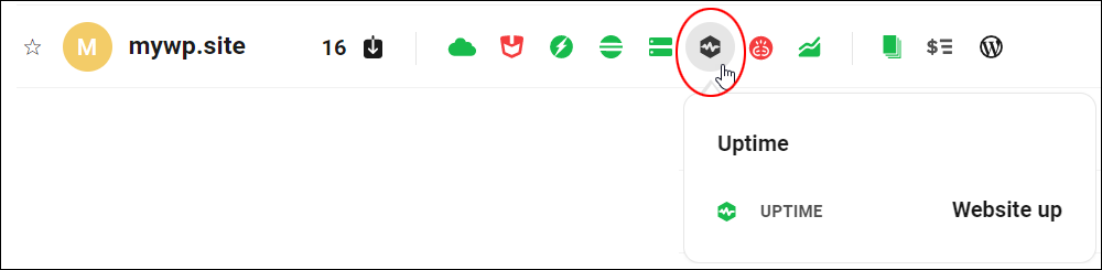 WPMU DEV: The Hub - My Sites - Uptime menu